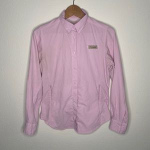 Pink Button Up Fishing Top with Pockets